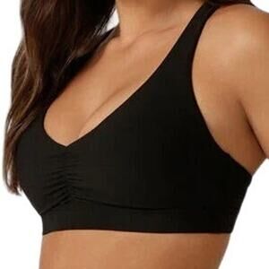 Lorna Jane Happy Hour Sports Bra Cross Back Straps Support Black XXS